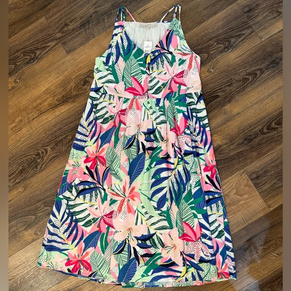 NWT Ann Taylor Loft Tropical Strap Dress - Picture 4 of 9